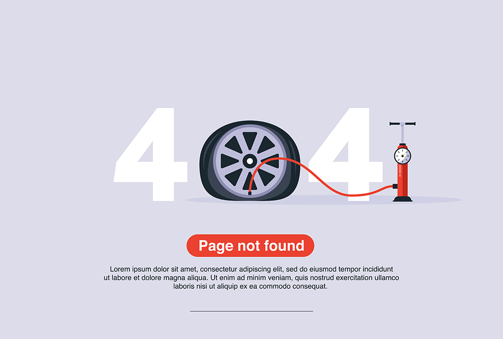 Ejemplo de error 404 en el mantenimiento web en Wordpress