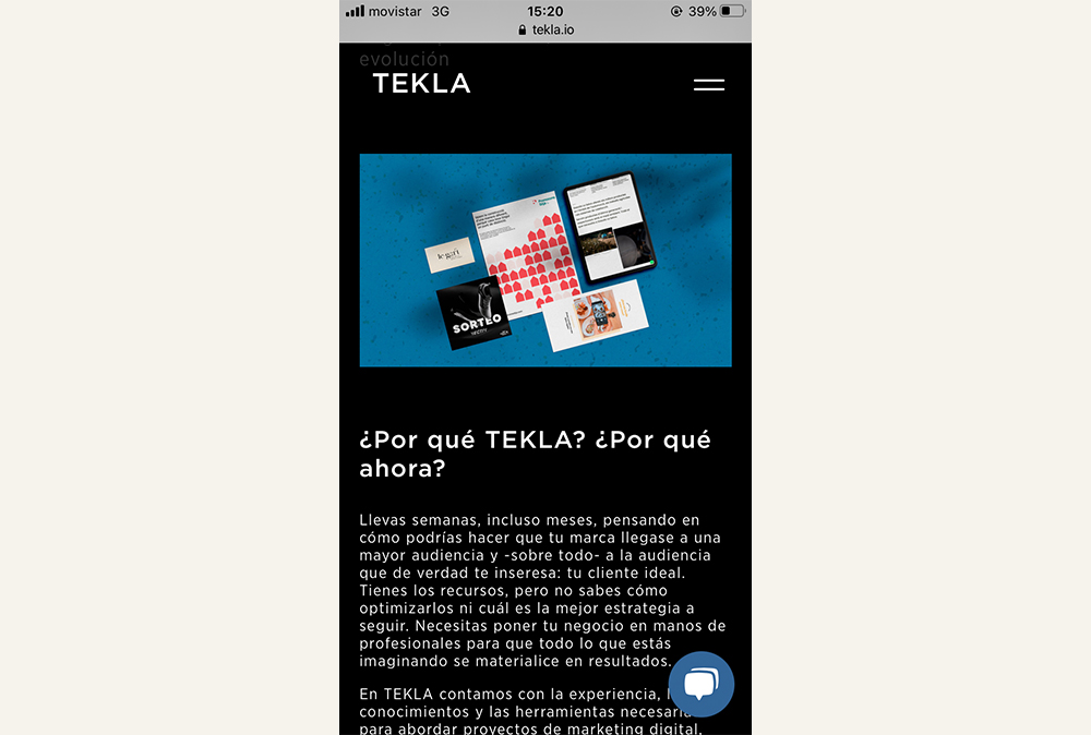 Diseño web responsive de un post de Tekla.io