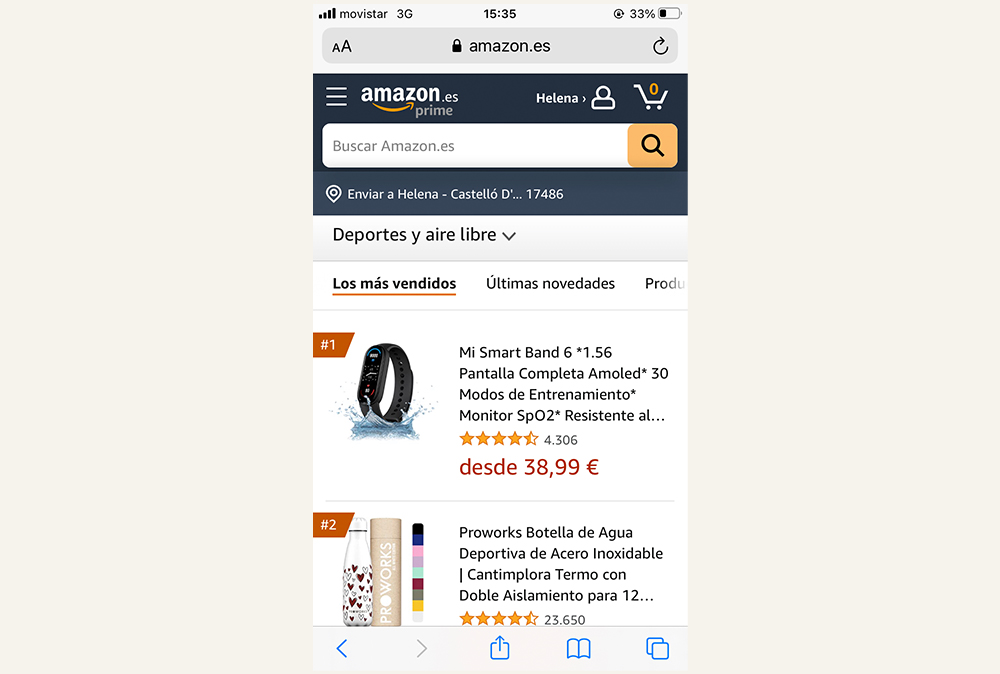 Diseño Responsive de Amazon